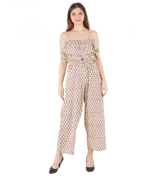 Sleeveless Printed Full Leg Jumpsuit